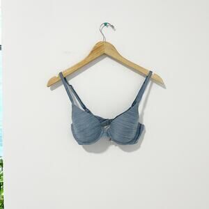 Victoria's Secret Blue Uplift Semi Demi Bra Size 32C